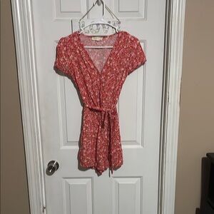 Floral Red Wrap Top